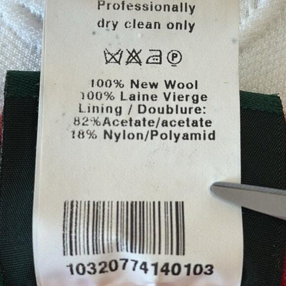 Vintage 00s Geiger Reddish Orange Wool Pencil Skirt with Scalloped Hem Size US 6 - Picture 5 of 8